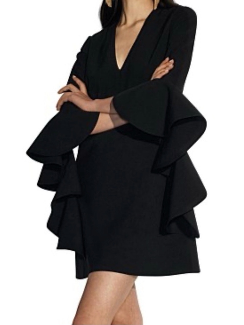 Runaway The Label Black Ruffle Bell Sleeve Mini Dress Size 6 (US) Witchy, Gothic